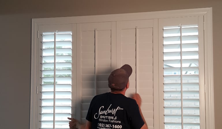 Installation of plantation shutters in Dallas